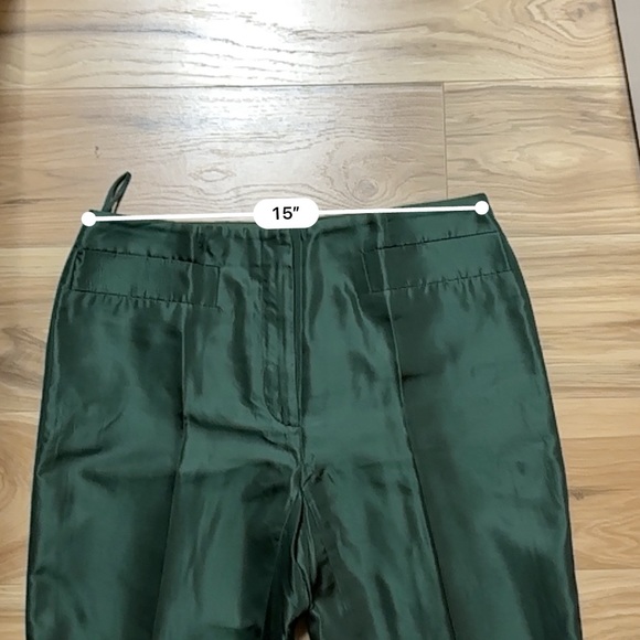Prada Milano Spring Summer 2013 Green Silk Dress Pants sz 4 - Picture 4 of 5